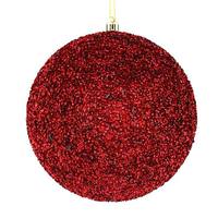 Vickerman 8" Burgundy Beaded Ball Ornament (2 pack)