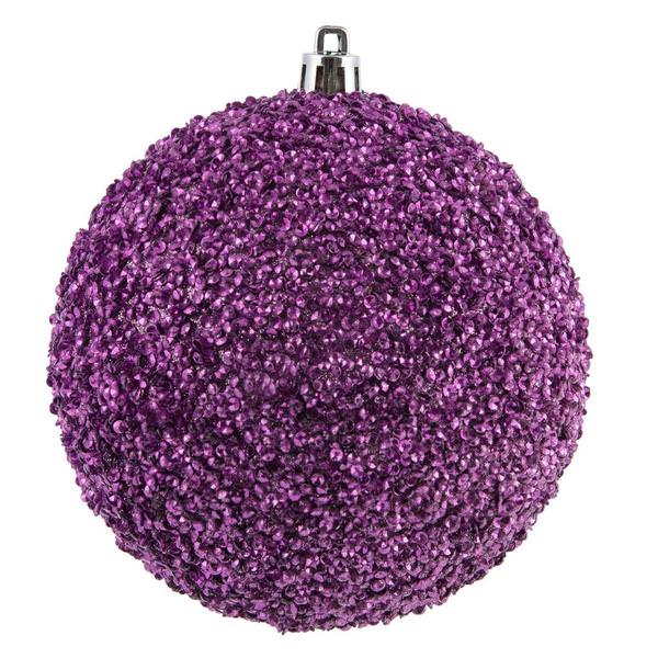 4.75" Orchid Beaded Ball Ornament (6 pack)