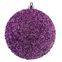 View 4.75" Orchid Beaded Ball Ornament (6 pack)