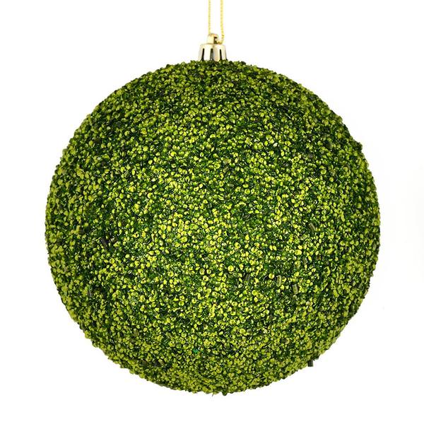 8" Lime Beaded Ball Ornament (2 pack)