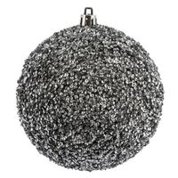 Vickerman 8" Gunmetal Beaded Ball Ornament (2 pack)