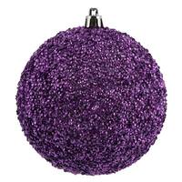 Vickerman 4" Lavender Beaded Ball Ornament (6 pack)