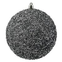 Vickerman 8" Pewter Beaded Ball Ornament (2 pack)