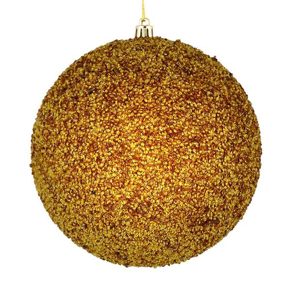 8" Copper Beaded Ball Ornament (2 pack)