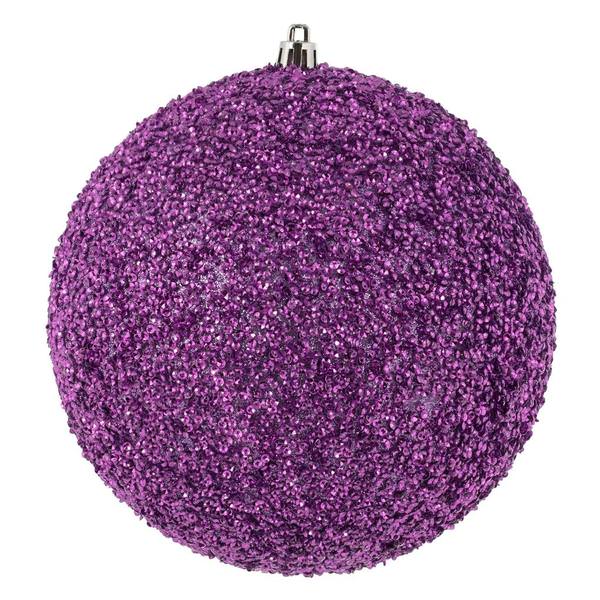 8" Lavender Beaded Ball Ornament (2 pack)