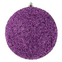 Vickerman 8" Lavender Beaded Ball Ornament (2 pack)