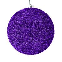 Vickerman 8" Cobalt Blue Beaded Ball Ornament (2 pack)