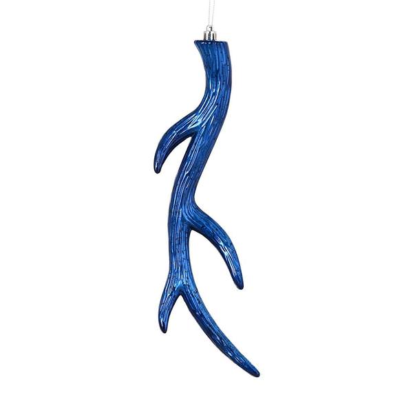 12" Midnight Blue Brushed Antler Ornament (6 pack)