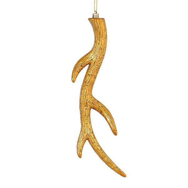 12" Copper Gold Brushed Antler Ornament (6 pack)