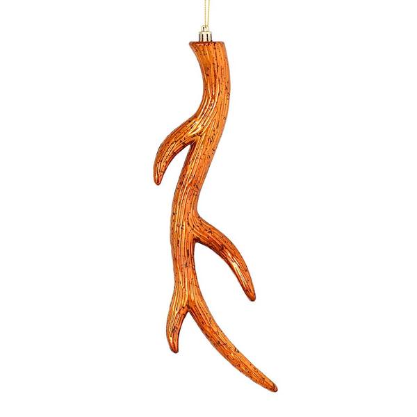 12" Copper Brushed Antler Ornament (6 pack)