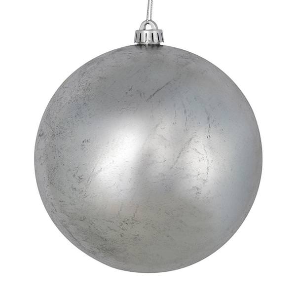 8" Silver Foil Finish Ball Ornament (2 pack)