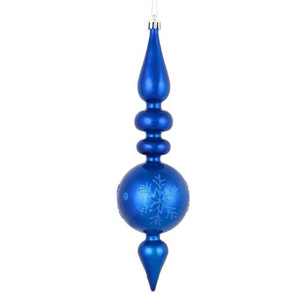 10" Blue Candy Snowflake Finial Ornament (4 pack)