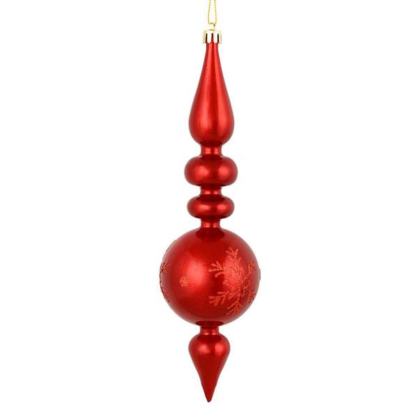 10" Red Candy Snowflake Finial Ornament (4 pack)