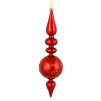 Vickerman 10" Red Candy Snowflake Finial Ornament (4 pack)