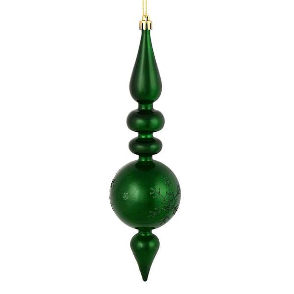 10" Green Candy Snowflake Finial Ornament (4 pack)