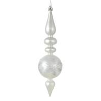 Vickerman 10" Silver Candy Snowflake Finial Ornament (4 pack)