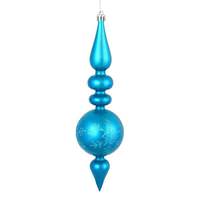 Vickerman 10" Turquoise Candy Snowflake Finial Ornament (4 pack)