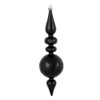 Vickerman 10" Black Candy Snowflake Finial Ornament (4 pack)