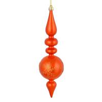Vickerman 10" Burnished Orange Candy Snowflake Finial Ornament (4 pack)