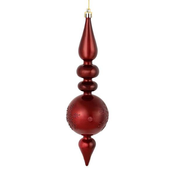 10" Wine Candy Snowflake Finial Ornament (4 pack)