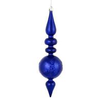 Vickerman 10" Cobalt Blue Candy Snowflake Finial Ornament (4 pack)