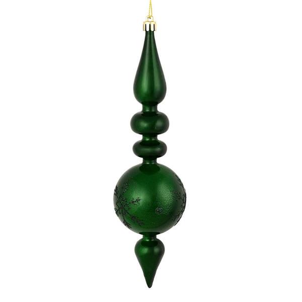 10" Emerald Candy Snowflake Finial Ornament (4 pack)
