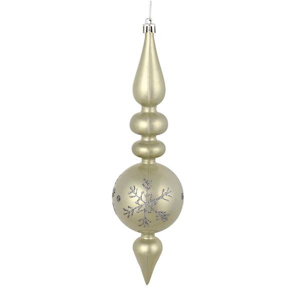 10" Limestone Candy Snowflake Finial Ornament (4 pack)
