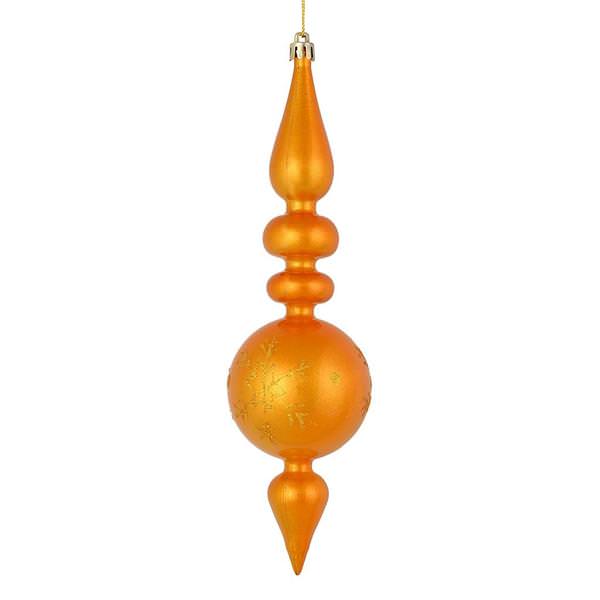 10" Antique Gold Candy Snowflake Finial Ornament (4 pack)