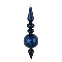 Vickerman 10" Midnight Blue Candy Snowflake Finial Ornament (4 pack)