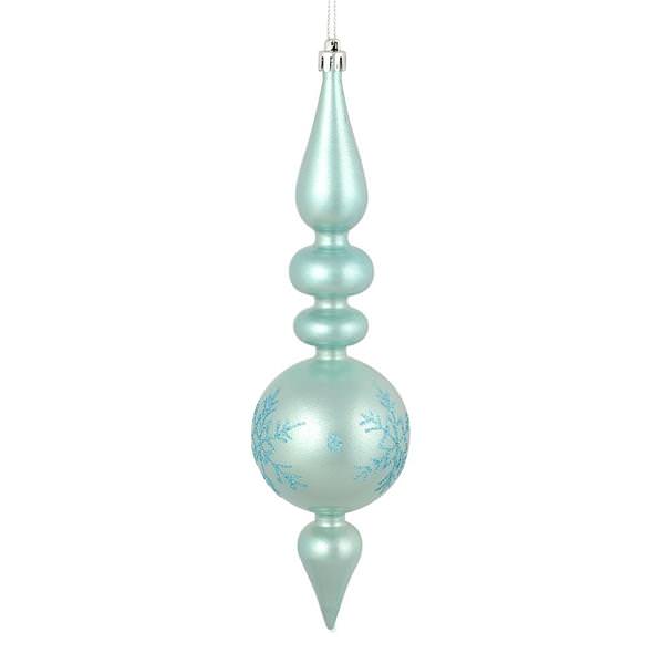 10" Baby Blue Candy Snowflake Finial Ornament (4 pack)