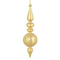 Vickerman 10" Champagne Candy Snowflake Finial Ornament (4 pack)