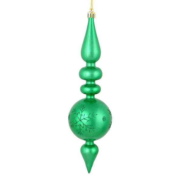 10" Seafoam Green Candy Snowflake Finial Ornament (4 pack)