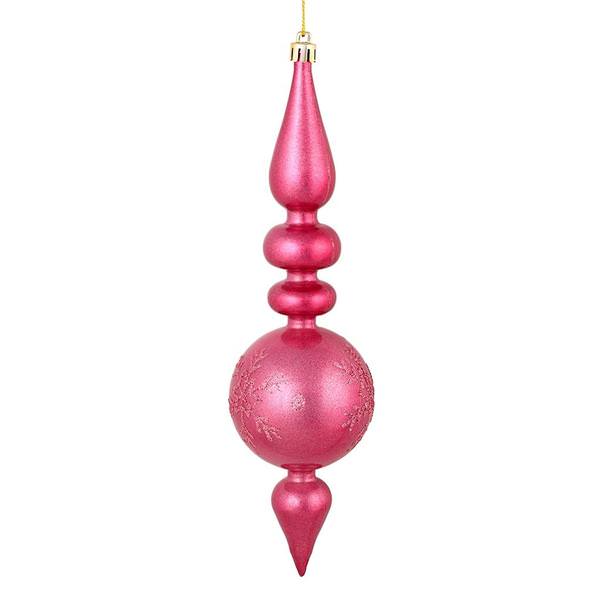 10" Mauve Candy Snowflake Finial Ornament (4 pack)