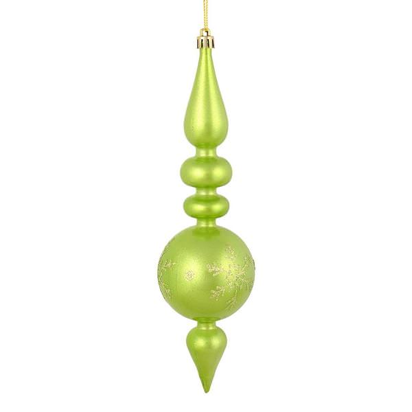 10" Celadon Candy Snowflake Finial Ornament (4 pack)