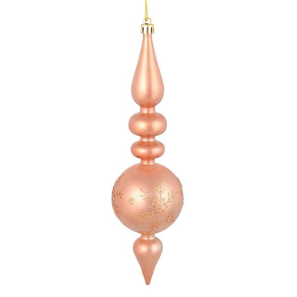 10" Rose Gold Candy Snowflake Finial Ornament (4 pack)