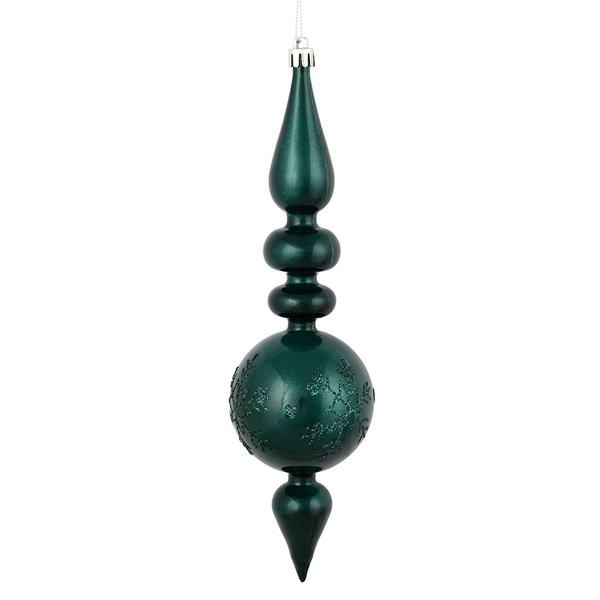 10" Sea Blue Candy Snowflake Finial Ornament (4 pack)