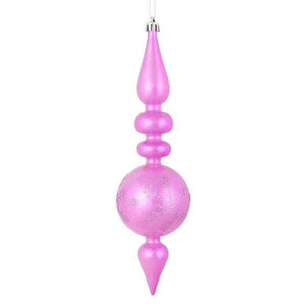 10" Orchid Candy Snowflake Finial Ornament (4 pack)