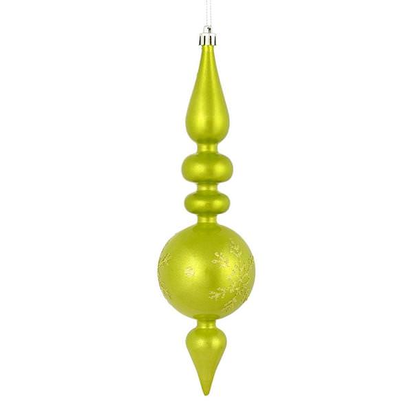 10" Lime Candy Snowflake Finial Ornament (4 pack)