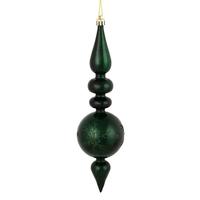 Vickerman 10" Midnight Green Candy Snowflake Finial Ornament (4 pack)