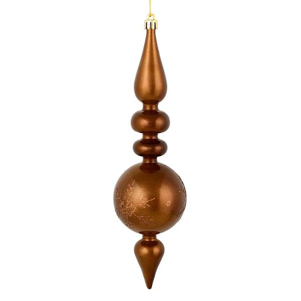 10" Mocha Candy Snowflake Finial Ornament (4 pack)