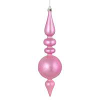Vickerman 10" Pink Candy Snowflake Finial Ornament (4 pack)