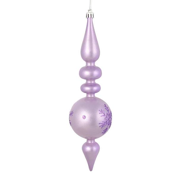 10" Lavender Candy Snowflake Finial Ornament (4 pack)