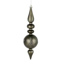 Vickerman 10" Pewter Candy Snowflake Finial Ornament (4 pack)