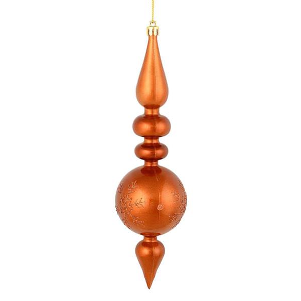 10" Copper Candy Snowflake Finial Ornament (4 pack)