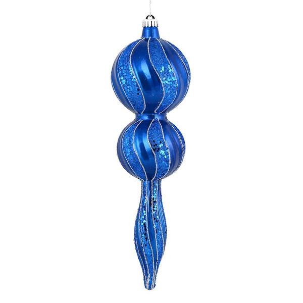 16.5" Blue Candy Glitter Finial Ornament