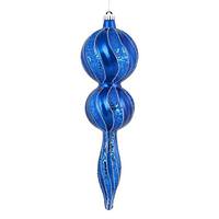 Vickerman 16.5" Blue Candy Glitter Finial Ornament