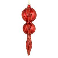 Vickerman 16.5" Red Candy Glitter Finial Ornament