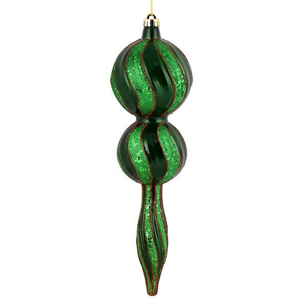 16.5" Green Candy Glitter Finial Ornament