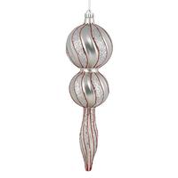 Vickerman 16.5" Silver Candy Glitter Finial Ornament