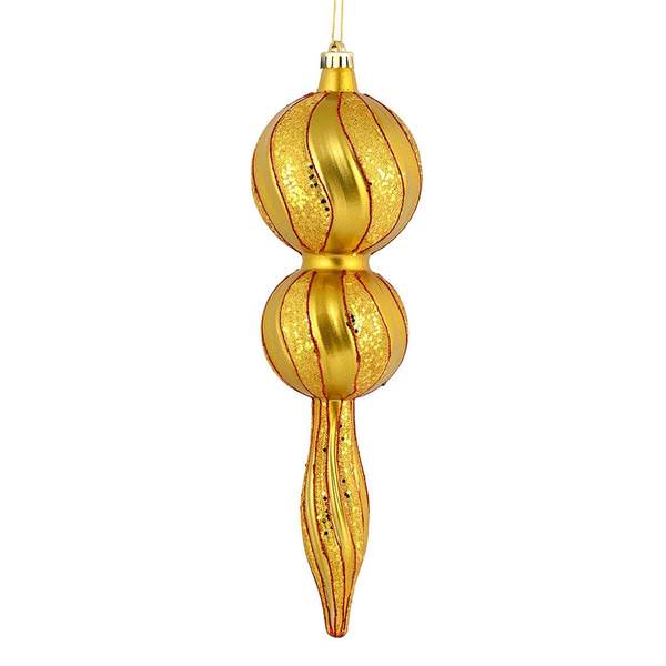 16.5" Gold Candy Glitter Finial Ornament